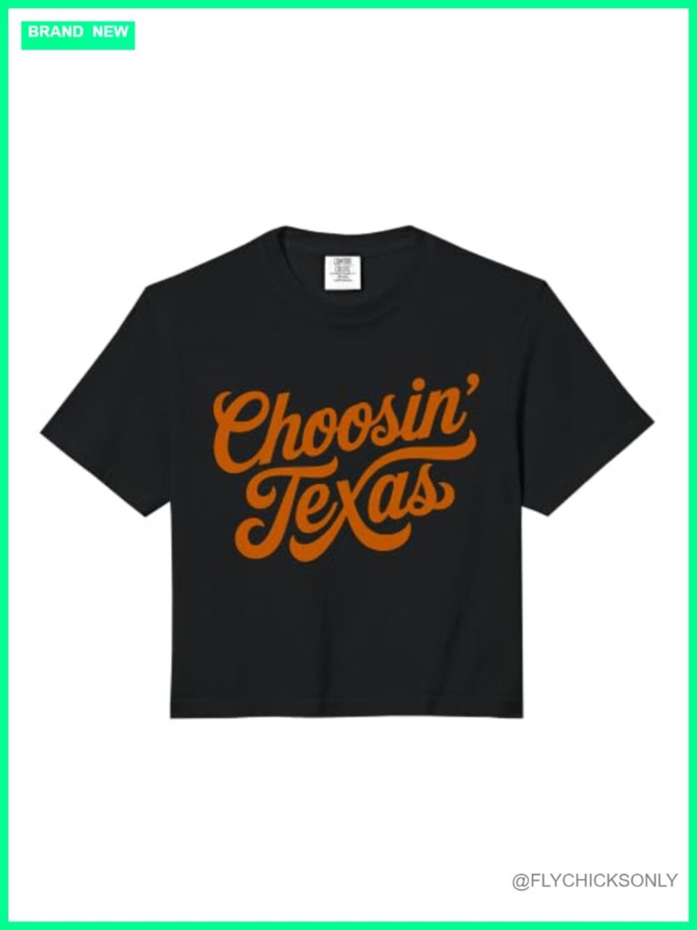 Garment-Dyed Boxy Crop Top 100% Ring Spun Cotton Crew Neck Tee